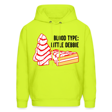 Load image into Gallery viewer, Blood Type Little Debbie Hoodie Version2 - safety green
