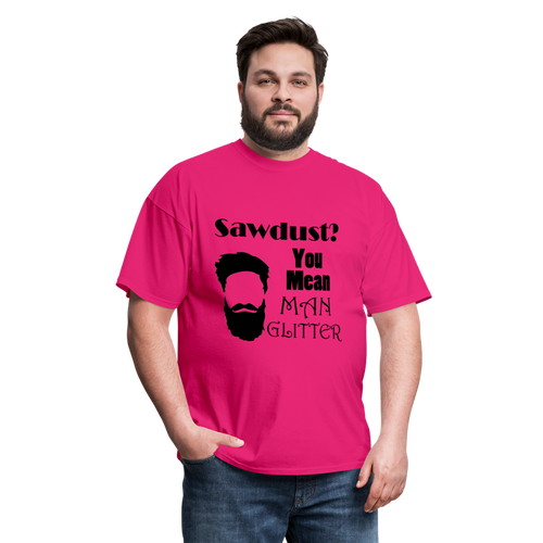 ManGlitter Tee (Up to 6xl) - fuchsia