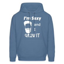 Load image into Gallery viewer, Grow It Hoodie White Image (Up to 5xl) - denim blue

