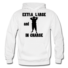 Load image into Gallery viewer, Extra Large and In Charge Hoodie Black Image - white
