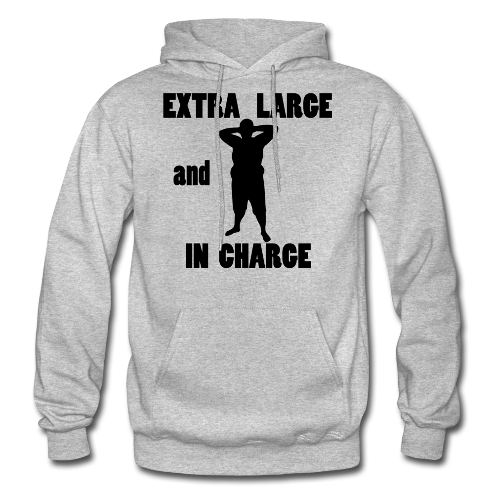 Extra Large and In Charge Hoodie Black Image - heather gray