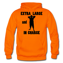 Load image into Gallery viewer, Extra Large and In Charge Hoodie Black Image - orange
