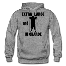 Load image into Gallery viewer, Extra Large and In Charge Hoodie Black Image - graphite heather
