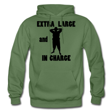 Load image into Gallery viewer, Extra Large and In Charge Hoodie Black Image - military green
