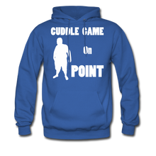 Load image into Gallery viewer, Cuddle Game Hoodie White Image (Up to 5xl) - royal blue
