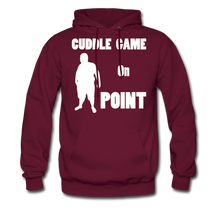 Load image into Gallery viewer, Cuddle Game Hoodie White Image (Up to 5xl) - burgundy
