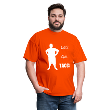 Load image into Gallery viewer, Let&#39;s Get Tacos Tee White Image (Up to 6xl) - orange
