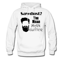 Load image into Gallery viewer, Man Glitter Hoodie Dark Image (Up to 5xl) - white
