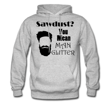Load image into Gallery viewer, Man Glitter Hoodie Dark Image (Up to 5xl) - heather gray
