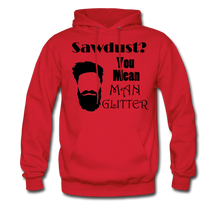 Load image into Gallery viewer, Man Glitter Hoodie Dark Image (Up to 5xl) - red
