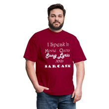 Load image into Gallery viewer, I Speak Tee (Up to 6xl) - dark red
